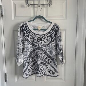 Maeve Navy and White Eyelet Blouse